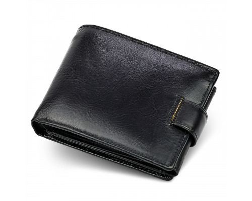 Класичне чоловіче портмоне з натуральної шкіри ST Leather В102 Чорний