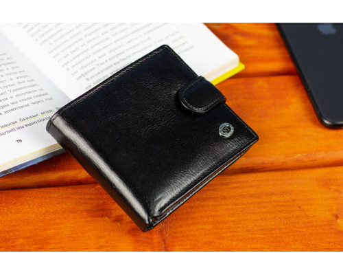 Класичне чоловіче портмоне з натуральної шкіри ST Leather В102 Чорний