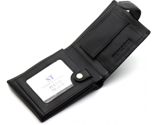 Класичне чоловіче портмоне з натуральної шкіри ST Leather В102 Чорний