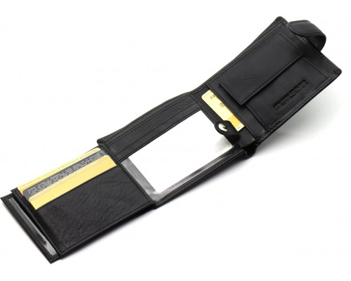 Класичне чоловіче портмоне з натуральної шкіри ST Leather В102 Чорний