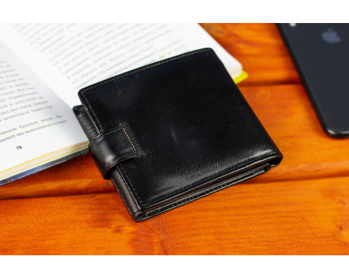 Класичне чоловіче портмоне з натуральної шкіри ST Leather В102 Чорний
