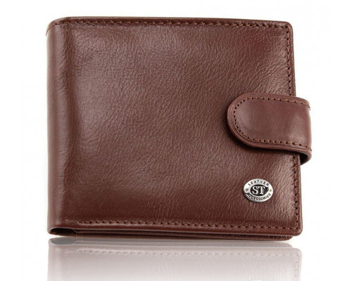 Стильне шкіряне чоловіче портмоне ST Leather В103 Коричневий