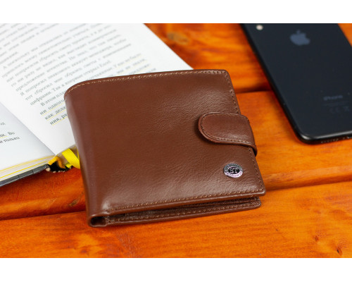 Стильне шкіряне чоловіче портмоне ST Leather В103 Коричневий