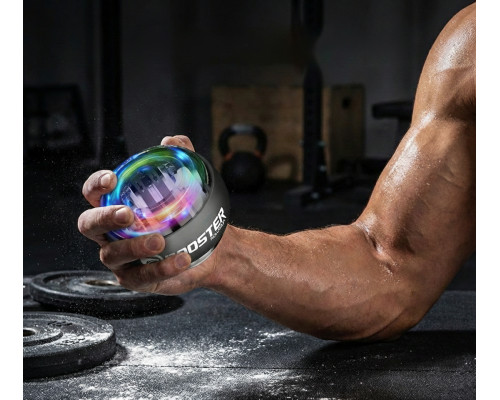 Гіроскопічний тренажер Booster Gyro Ball з LED-підсвіткою для тренування кисті, зап’ястя та передпліччя