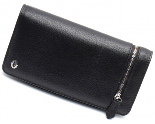 Чорний багатофункціональний чоловічий гаманець з натуральної шкіри МС291