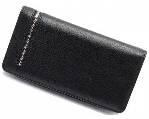 Чорний багатофункціональний чоловічий гаманець з натуральної шкіри МС291