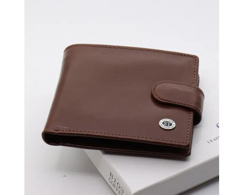 Коричневе чоловіче портмоне з натуральної шкіри з фіксацією ST Leather ST103