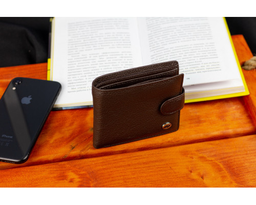 Коричневе чоловіче портмоне з натуральної шкіри з фіксацією ST Leather ST103