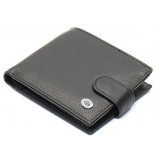 Чорне чоловіче портмоне з натуральної шкіри з фіксацією ST Leather ST103