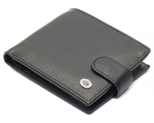Чорне чоловіче портмоне з натуральної шкіри з фіксацією ST Leather ST103