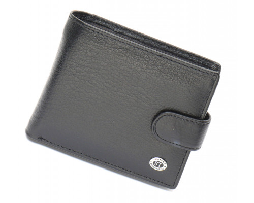 Чорне чоловіче портмоне з натуральної шкіри з фіксацією ST Leather ST103