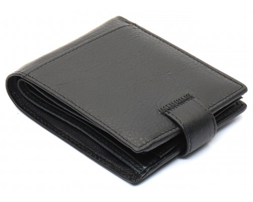 Чорне чоловіче портмоне з натуральної шкіри з фіксацією ST Leather ST103