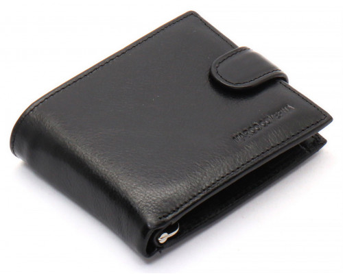 Чорне шкіряне чоловіче портмоне із затискачем для грошей Marco Coverna MC-2006H-1