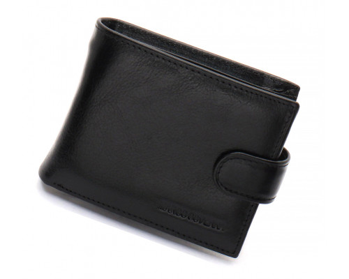 Чорне шкіряне чоловіче портмоне із затискачем для грошей Marco Coverna MC-2006H-1