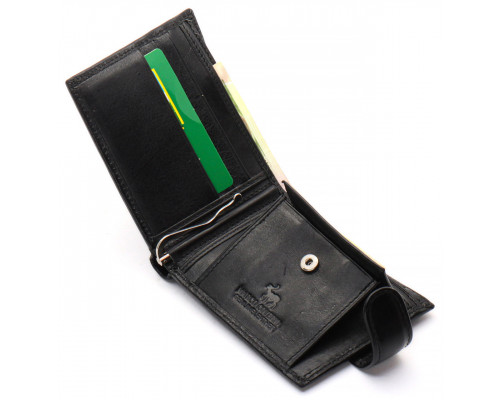 Чорне шкіряне чоловіче портмоне із затискачем для грошей Marco Coverna MC-2006H-1