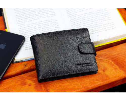 Чорне шкіряне портмоне з відділом для документів Marco Coverna MCBK10-805