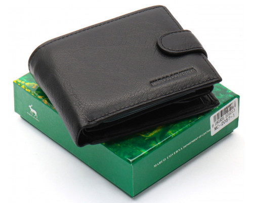 Чорне чоловіче портмоне з натуральної шкіри із візитницею Marco Coverna MC-2057-1
