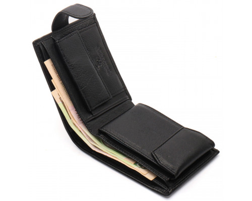 Чорне чоловіче портмоне з натуральної шкіри із візитницею Marco Coverna MC-2057-1