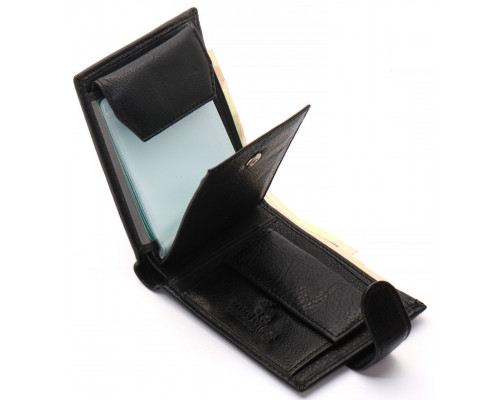 Чорне чоловіче портмоне з натуральної шкіри із візитницею Marco Coverna MC-2057-1