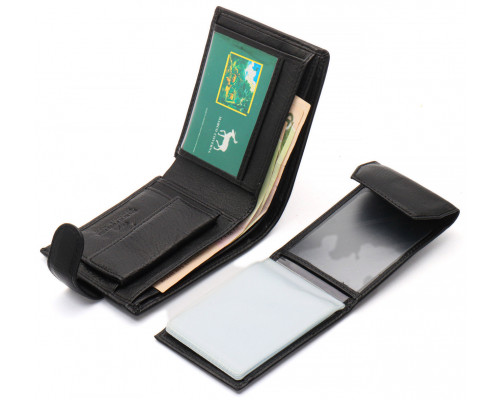 Чорне чоловіче портмоне з натуральної шкіри із візитницею Marco Coverna MC-2057-1