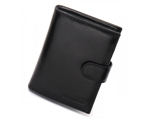 Чорне чоловіче портмоне з натуральної шкіри з відділенням під автодокументи Marco Coverna MC-2090H-1