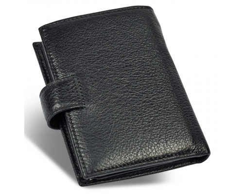 Чорний чоловічий гаманець вертикального типу з натуральної шкіри під документи Marco Coverna MC-5176-1