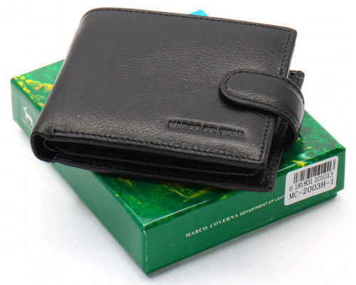Чорне класичне портмоне з натуральної шкіри Marco Coverna MC-2003Н-1