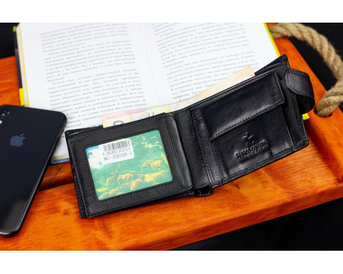 Чорне класичне портмоне з натуральної шкіри Marco Coverna MC-2003Н-1