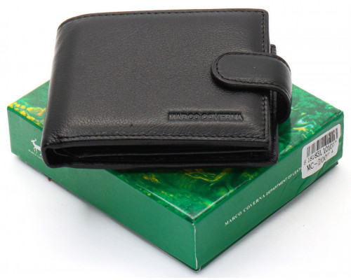 Чорне класичне портмоне з натуральної шкіри Marco Coverna MC-2003-1