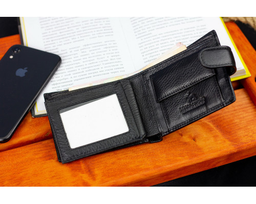 Чорне класичне портмоне з натуральної шкіри Marco Coverna MC-2003-1