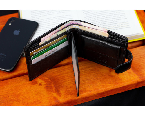 Чорне класичне портмоне з натуральної шкіри Marco Coverna MC-2003-1