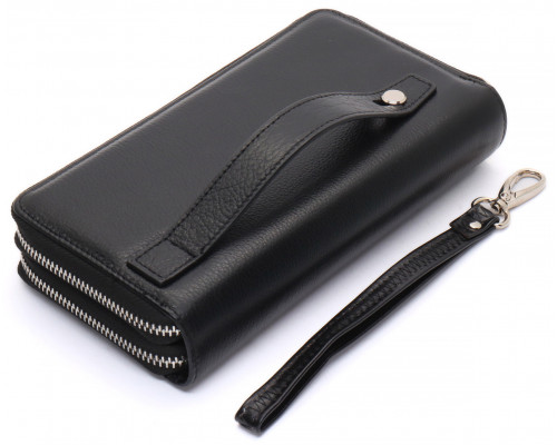 Чорний чоловічий клатч на дві блискавки з натуральної шкіри Marco Coverna MC-801-1