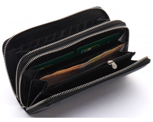 Чорний чоловічий клатч на дві блискавки з натуральної шкіри Marco Coverna MC-801-1