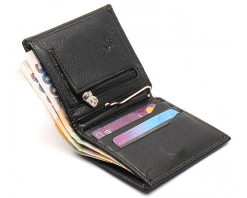 Чорне маленьке портмоне на магніті з затискачем MARCO COVERNA MC-101Н-1