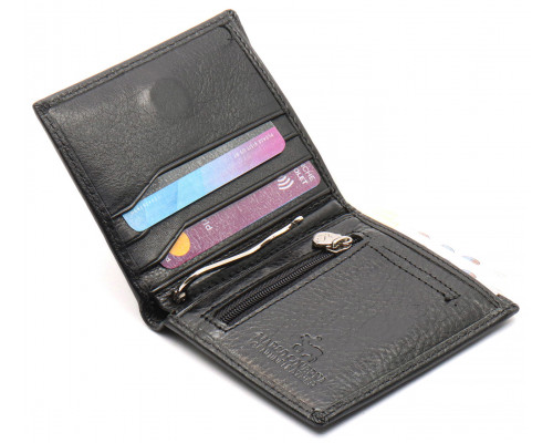 Чорне маленьке портмоне на магніті з затискачем MARCO COVERNA MC-101Н-1