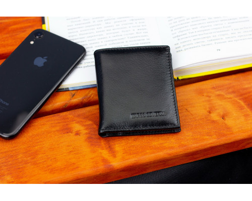 Чорне маленьке портмоне на магніті з затискачем MARCO COVERNA MC-101Н-1