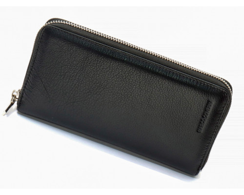 Чорний чоловічий гаманець-клатч на блискавці з натуральної шкіри Marco Coverna MC-802-1