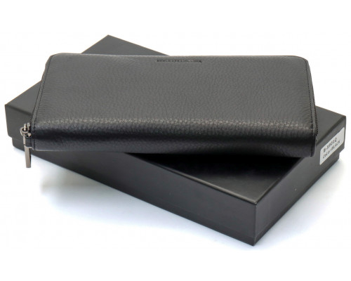 Чорний гаманець-клатч з блоком під картки під однією блискавкою з натуральної шкіри Marco Coverna МС-5901Q
